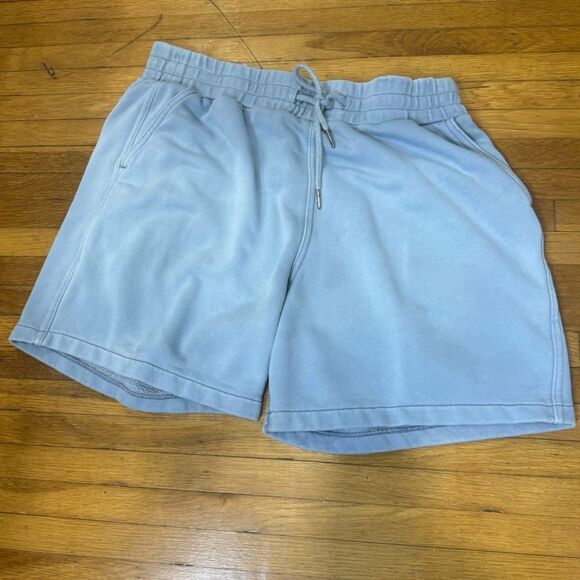 Abercrombie & Fitch Light Blue Casual Fleece Relaxed Fit Lounge Shorts - Picture 9 of 9